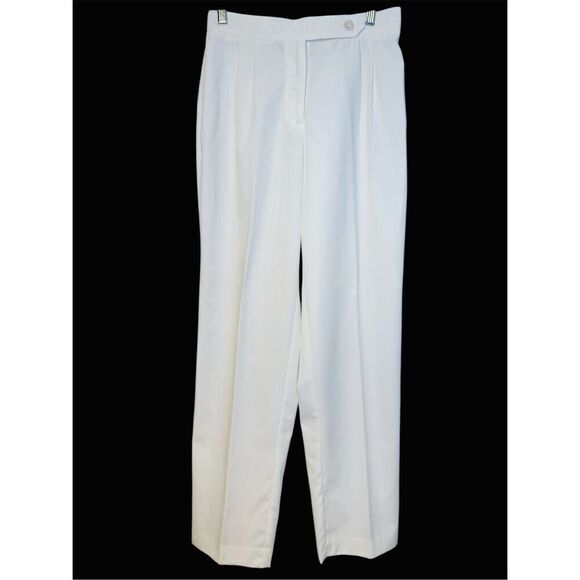 Vintage Sandra Ow-Wing for N.R.1 Lightweight Pants Sz. 12 White Dress Brunch - Picture 2 of 7